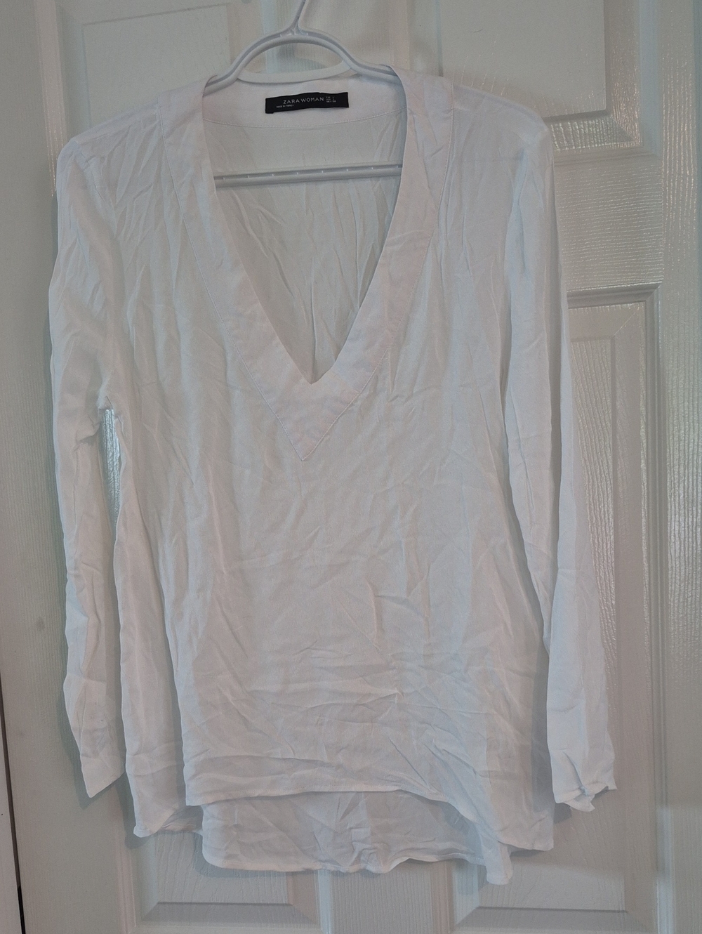 Zara White Long Sleeve Top
